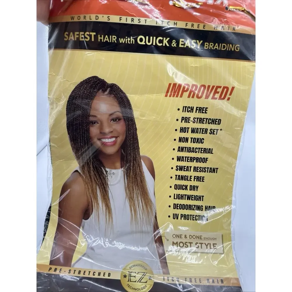Hairland EZBRAID Remastered 4X Pre-Stretched Braiding Hair 26” Color 1B New